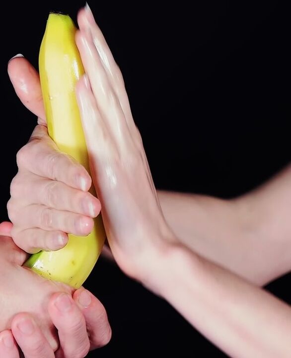 For example, massage the penis to increase its size with a banana